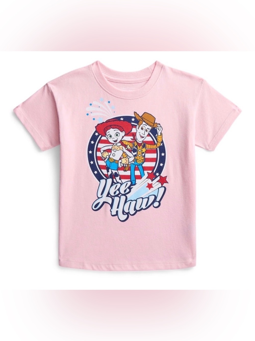 Pink Kids' 'Yee Haw!' Graphic Tee featuring Cowboy Characters